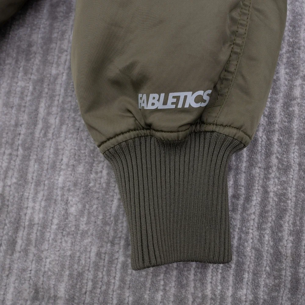 Fabletics Mens Olive Green Full Zip Bomber Jacket Medium